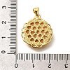 Brass with Natural Shell Carved Pendants KK-Z091-07G-03-3