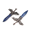 Dyed Natural Lapis Lazuli Faceted Pointed Bullet Shaped Big Pendants G-T145-01R-05-3