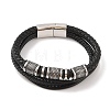 Braided Microfiber Leather Multi-strand Bracelets BJEW-B096-01A-1