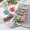 CHGCRAFT 12Pairs 3 Colors Rainbow Striped Polyester Shoelace AJEW-CA0002-34-4