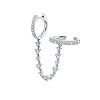Brass Cubic Zirconia Hoop Earrings FS-WGC777E-02-1