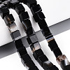 Natural Dyed & Heated Black Agate Beads Strands G-T139-8x8-35B-01-1