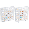 2Pcs 2 Styles Square Transparent Acrylic Shell Bead Containers with Magnetic Lid CON-WR0001-19-1