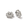 Hexagon Brass Clear Cubic Zirconia European Beads KK-D228-06P-1