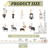 1 Set Acrylic Number Bead Knitting Row Counter Chains & Alloy Enamel Dog & Cat Charm Locking Stitch Markers HJEW-BC0001-36-2