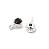 925 Sterling Silver Pave Cubic Zirconia Flat Round Charms STER-K188-05S-2
