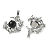 Natural Obsidian Pendants G-B194-01P-08-2