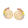 Vortex Spiral 304 Stainless Steel Stud Earrings for Women EJEW-F406-02B-G02-3