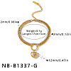304 Stainless Steel Crystal Rhinestone Heart Charm 2-Strand Bracelets for Women WG667D2-01-1