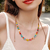 2Pcs Handmade Porcelain Beads Stretch Bracelets for Women SJEW-BM0001-02-5