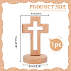 Wood Cross Figurines Ornaments DJEW-WH0016-75-2