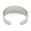 304 Stainless Steel Textured Open Cuff Bangles for Women STAS-M001-16P-3