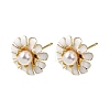 Brass Enamel Stud Earrings KK-CBA8324-27G-04-4