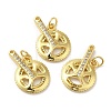 Rack Plating Brass Micro Pave Cubic Zirconia Pendants KK-C030-13G-3