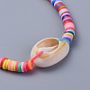 Handmade Polymer Clay Heishi Beads Braided Bracelets BJEW-JB04318-05-3