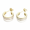 Semicircular Brass Micro Pave Clear Cubic Zirconia Half Hoop Earrings EJEW-T046-21-NF-3