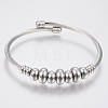 304 Stainless Steel Torque Bangles BJEW-H570-33P-1