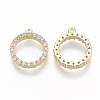 Brass Micro Pave Cubic Zirconia Charms ZIRC-Q014-014G-1