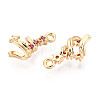 Brass Micro Pave Cubic Zirconia Charms KK-N263-140B-G-2