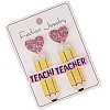 Teachers' Day Printed Acrylic Stud Dangle Earrings for Women WGAB7A7-03-3