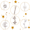 12 Pcs 12 Style Clear Cubic Zirconia Stud Earrings Sets with Imitation Pearl Beaded EJEW-AN0002-16-3