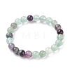 Natural Fluorite Stretch Bracelets BJEW-E373-8mm-10-11