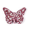 Butterfly Shaped Handmade Polymer Clay Rhinestone Beads CLAY-T023-23B-1