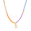 Rainbow Gradient Glass Seed Beaded Necklaces AF2375-2-1