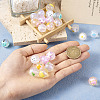  24Pcs 12 Styles Transparent Hand Painting Acrylic Beads OACR-TA0001-29-16