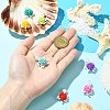 7Pcs 7 Colors Handmade Glass Seed Beaded Tortoise Pendants PALLOY-CJ00103-4