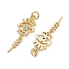 Brass Micro Pave Cubic Zirconia Pendants CU-CBAF0F8-17E-G-2