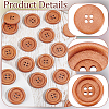 50Pcs Wood Buttons BUTT-GF0004-33-6