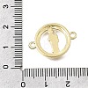 Religion Brass Micro Pave Clear Cubic Zirconia Connector Charms KK-G602-07G-10-3