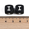 20Pcs Black Cube Letter Silicone Beads 12x12x12mm Square Dice Alphabet Beads with 2mm Hole Spacer Loose Letter Beads for Bracelet Necklace Jewelry Making JX433I-3