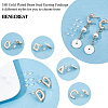 12Pcs 6 Styles Brass Stud Earring Findings KK-BC0009-08-4