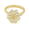 Daisy Enamel Rotatable Cuff Rings for Women RJEW-M016-05G-3