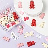 36Pcs 9 Style Pink Series Spray Painted Alloy & Alloy Rhinestone Pendants FIND-LS0001-56-5