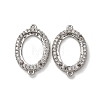 Oval Brass Micro Pave Clear Cubic Zirconia Connector Cabochons Settings KK-NH0007-03P-1