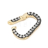 Brass Micro Pave Cubic Zirconia Spring Gate Rings X-KK-U062-49G-2