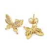 Brass Micro Pave Cubic Zirconia Ear Studs EJEW-P261-23C-G-2