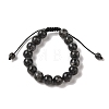 10mm Round Natural Larvikite Braided Bead Bracelets BJEW-C067-01C-07-2