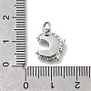 Brass Micro Pave Clear Cubic Zirconia with Glass Charms KK-G525-06P-03-3