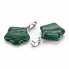 Star Dyed Synthetic Malachite Pendants G-Q367-02-3