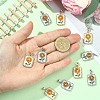 2Pcs 2 Colors Brass Enamel Pendants KK-YW0004-61-5
