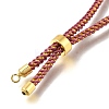 Braided Cotton Cord Slider Bracelet Making MAK-R001-01G-13-3