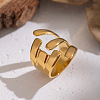 Irregular 304 Stainless Steel Cuff Open Rings for Women WV0171-4