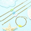 Handmade Porcelain Beads Link Bracelets BJEW-JB13676-2