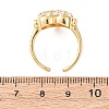 Brass Micro Pave Cubic Zirconia Cuff Open Rings RJEW-C153-02G-5