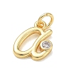 Brass Micro Pave Clear Cubic Zirconia Charms KK-D289-66G-A-2