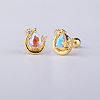 Brass Pave Colorful Cubic Zirconia Cartilage Earrings FS-WGEDAE7-14-1